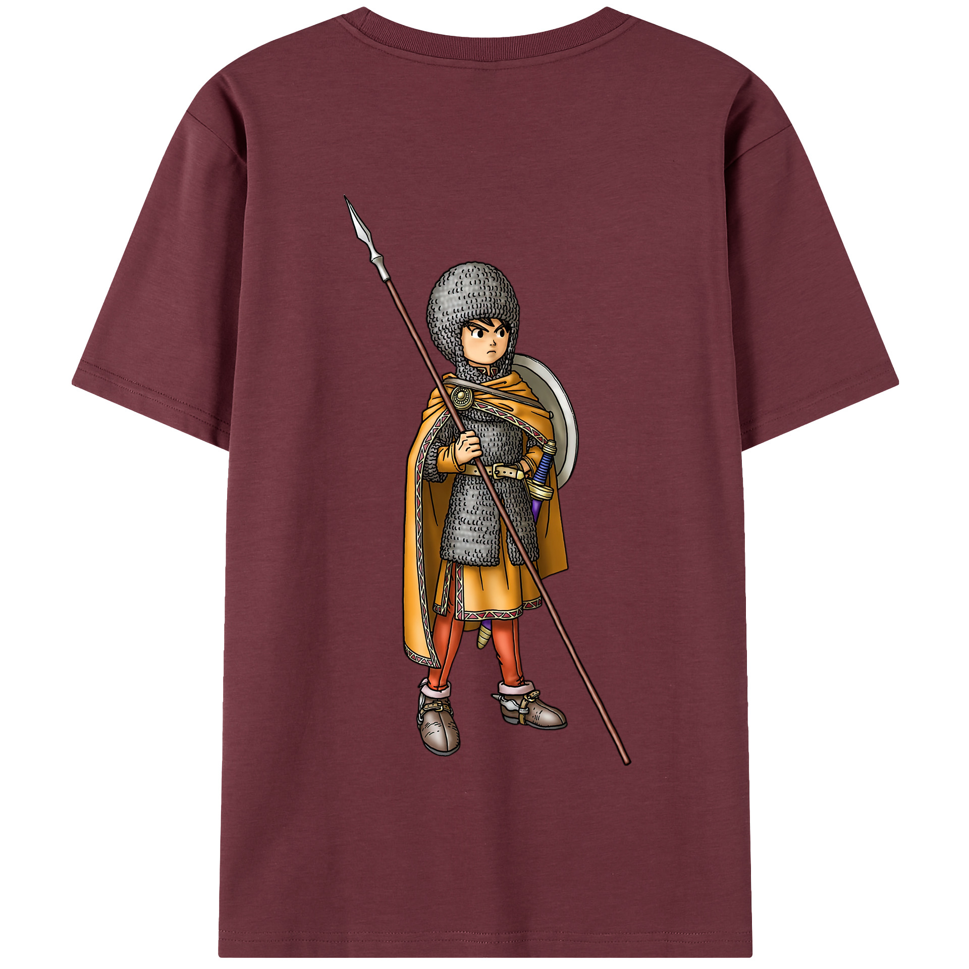 （画像用） ドラゴンクエスト Doragon Kuesuto Dragon Quest 綿100％半袖Tシャツ（背面プリント）